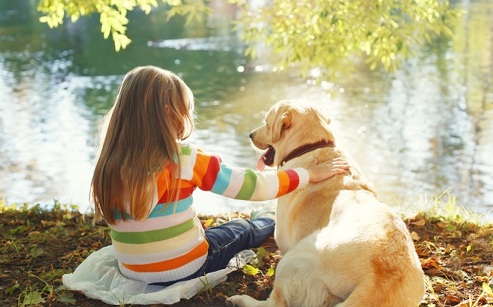 Labbis lieben es, Zeit mit großen und kleinen Zweibeinern zu verbringen. (Foto: shutterstock.com / Rohappy)